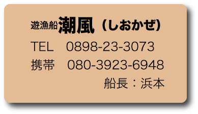遊漁船潮風　連絡先
